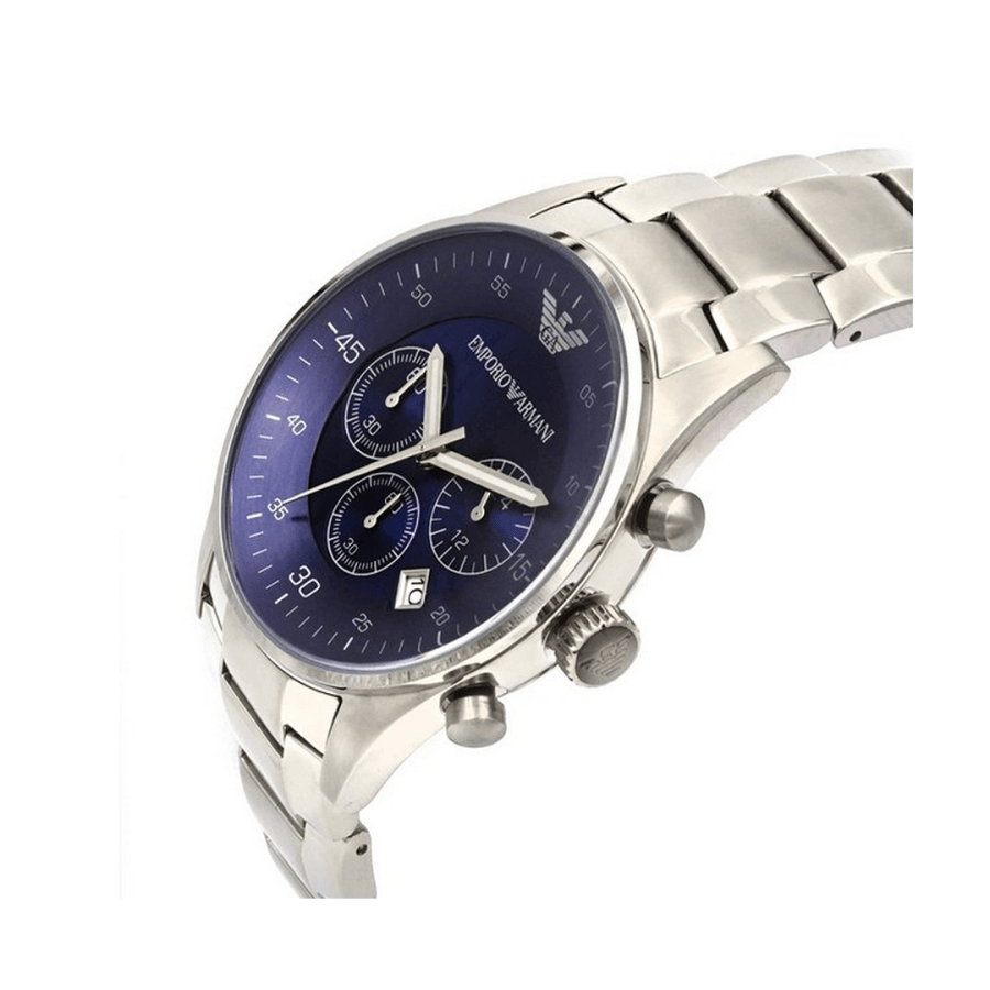 Emporio Armani Retro AR5860 Royal Blue Dial Silver Watch