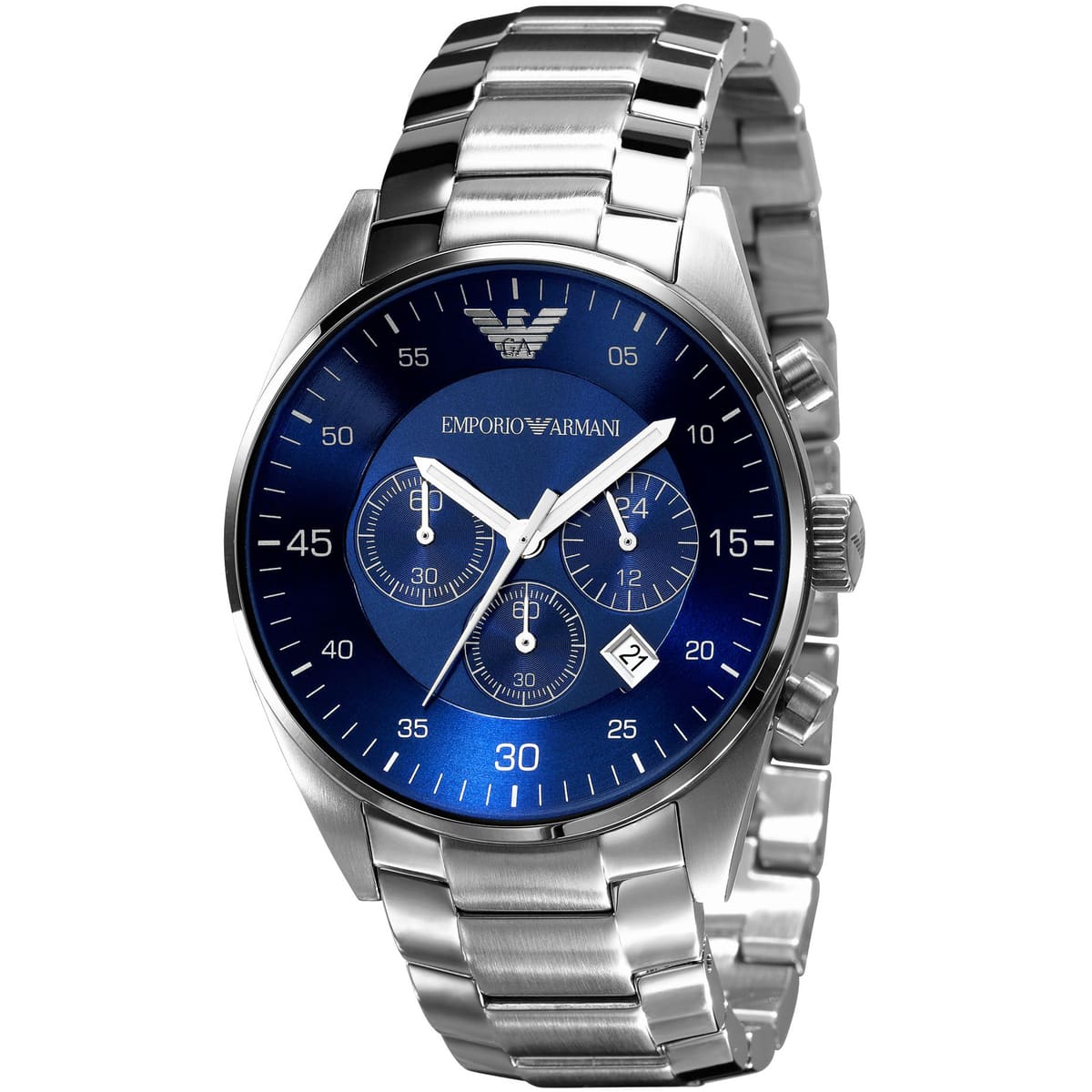 Emporio Armani Retro AR5860 Royal Blue Dial Silver Watch