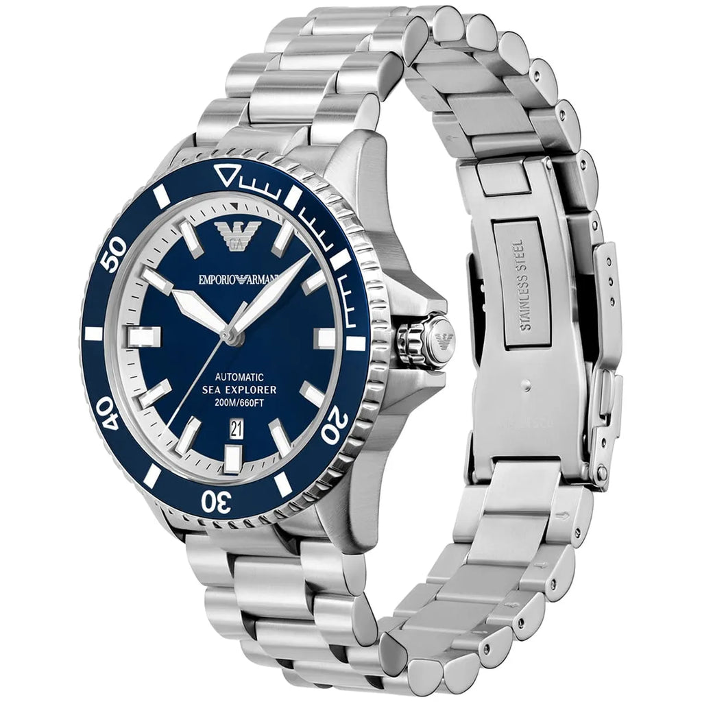 Emporio Armani Sea Explorer AR60079 Automatic Blue Dial Diver's Watch