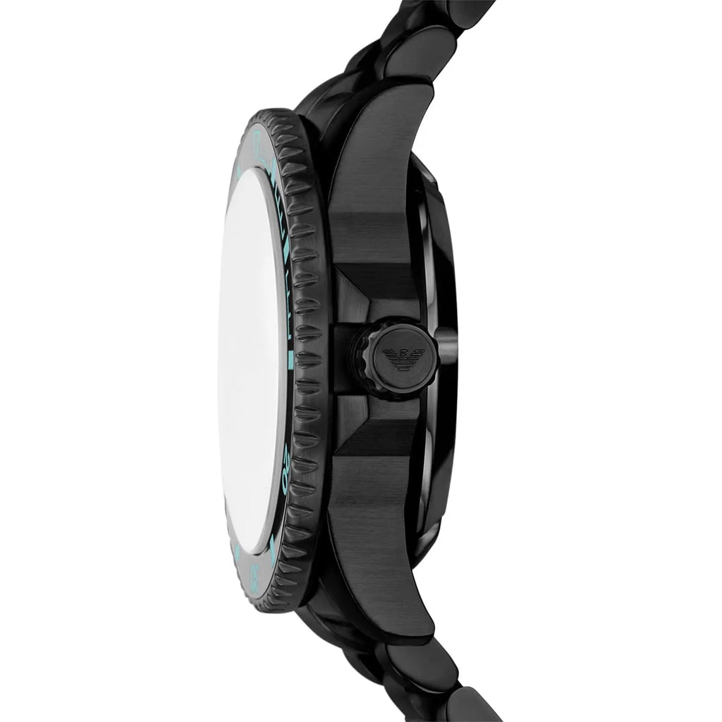 Emporio Armani Sea Explorer AR60084 Automatic Tiffany Blue Dial Black Watch