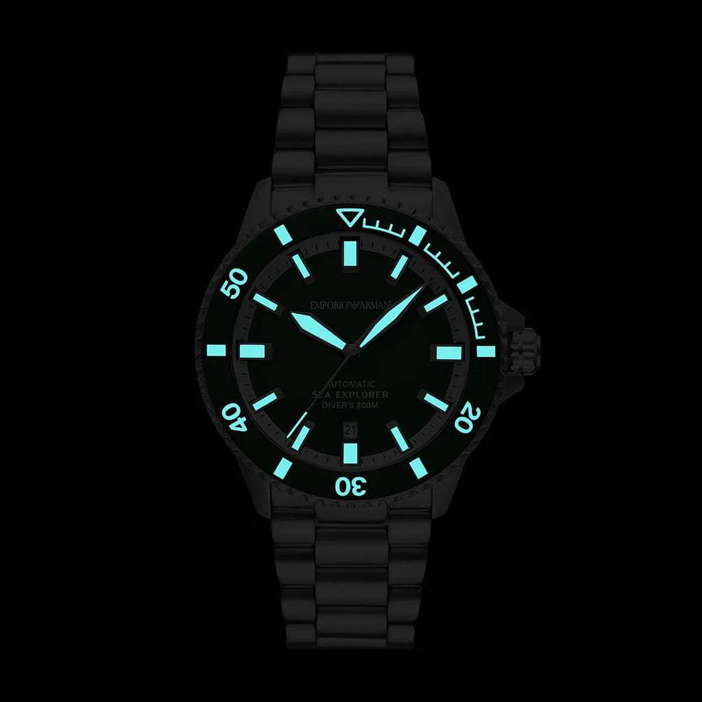 Emporio Armani Sea Explorer AR60088 Automatic Green Dial Diver's Watch