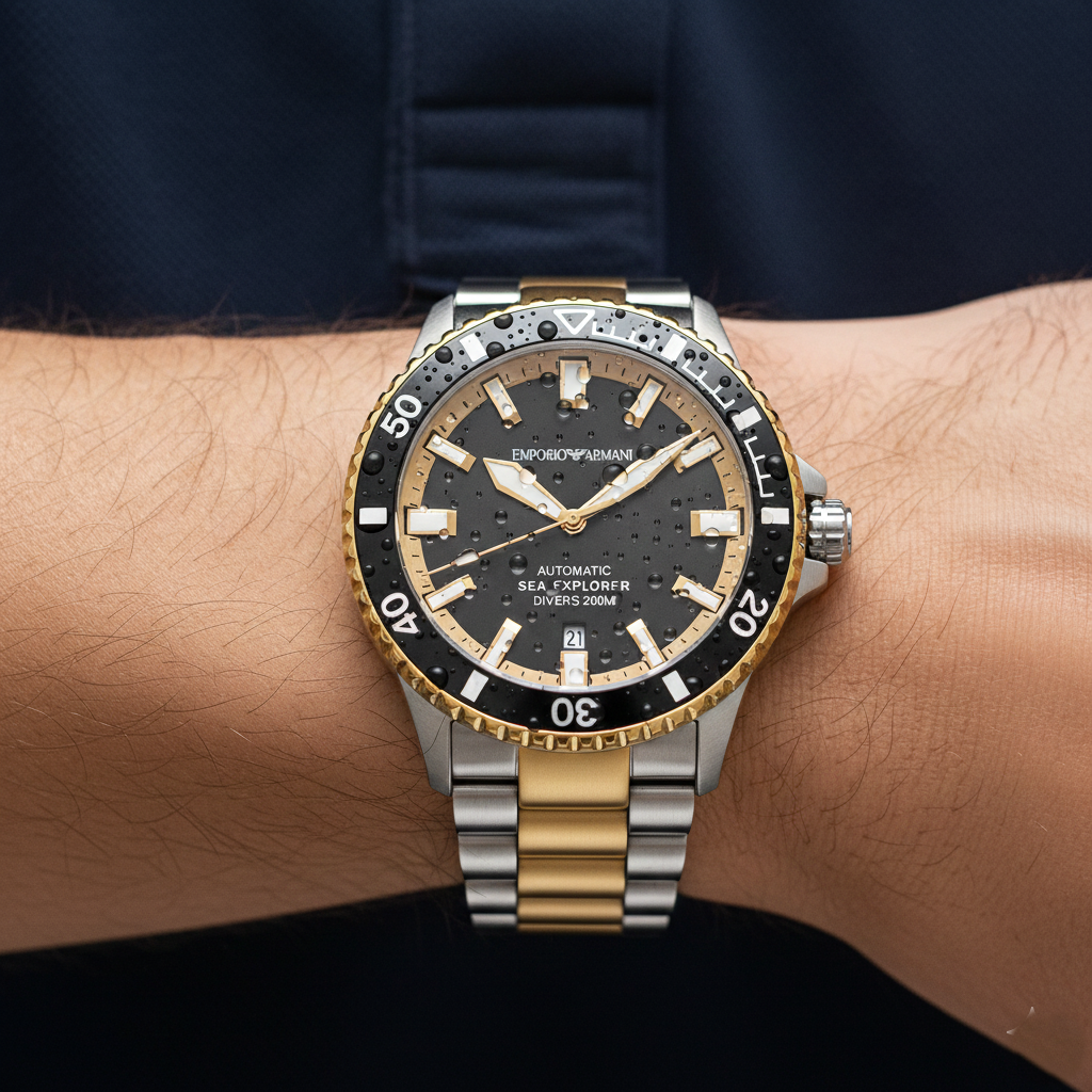 Emporio Armani Sea Explorer AR60089 Automatic Two-Tone Diver's Watch