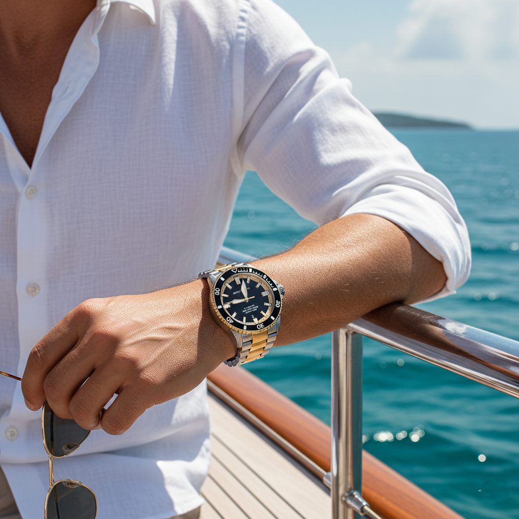 Emporio Armani Sea Explorer AR60089 Automatic Two-Tone Diver's Watch