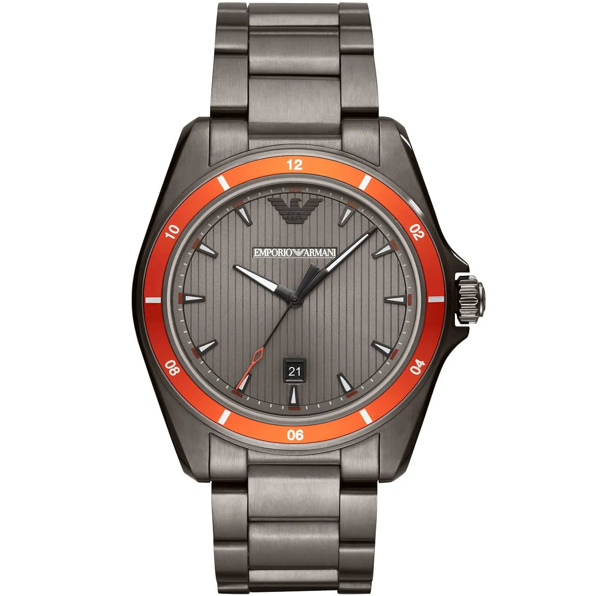 Emporio Armani Sigma AR11178 Gunmetal Watch with Orange Bezel
