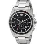 Emporio Armani Sigma AR6098 Silver Steel Black Dial Watch
