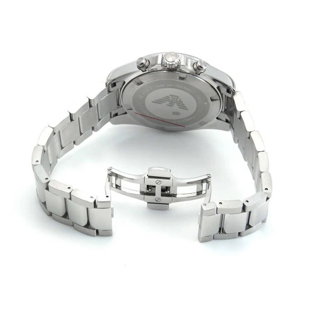 Emporio Armani Sigma AR6098 Silver Steel Black Dial Watch