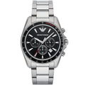 Emporio Armani Sigma AR6098 Silver Steel Black Dial Watch