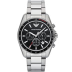Emporio Armani Sigma AR6098 Silver Steel Black Dial Watch