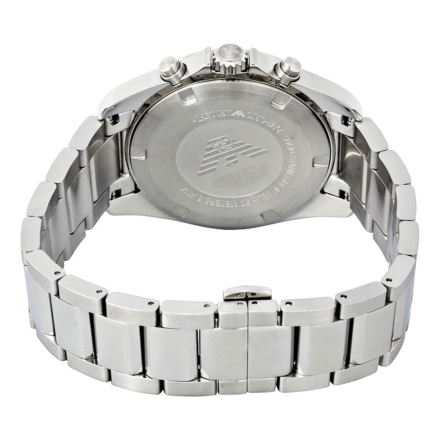 Emporio Armani Sigma AR6098 Silver Steel Black Dial Watch