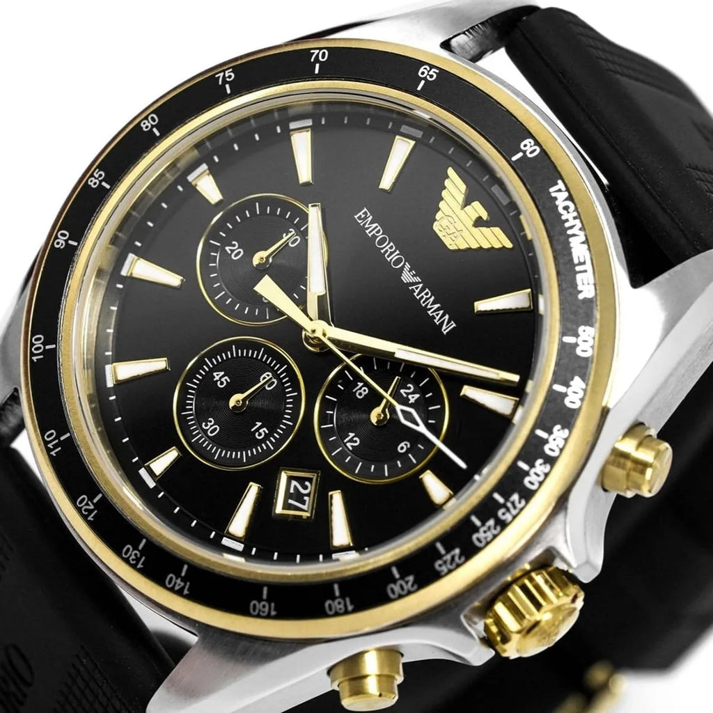 Emporio Armani Sigma AR80003 Chronograph Black Rubber Strap Men's Watch