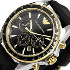 Emporio Armani Sigma AR80003 Chronograph Black Rubber Strap Men's Watch