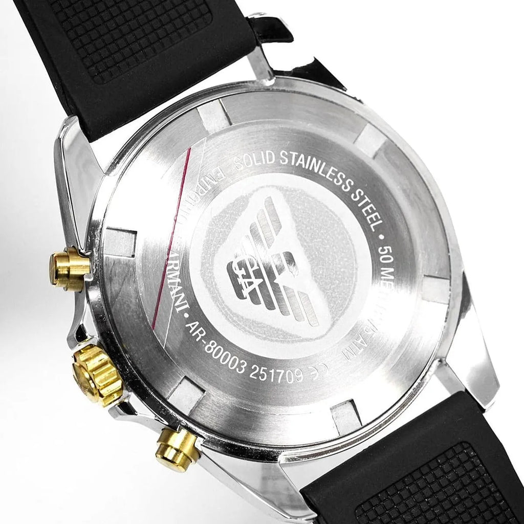 Emporio Armani Sigma AR80003 Chronograph Black Rubber Strap Men's Watch