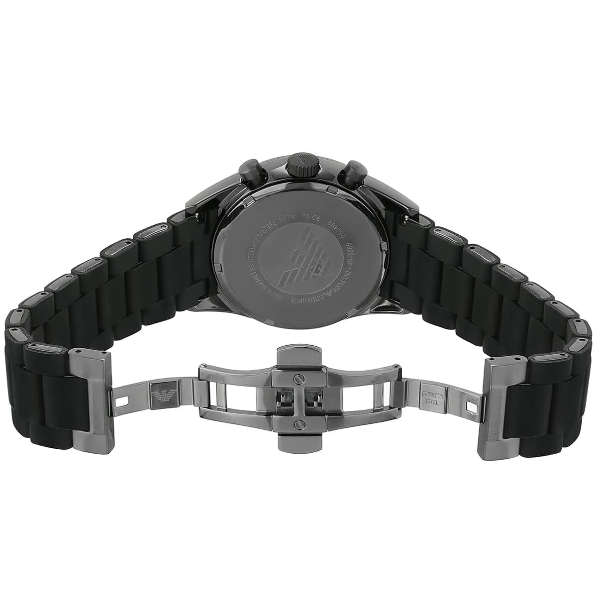 Emporio Armani Tazio AR5889 Sportivo Black Rubber Chronograph Watch