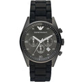 Emporio Armani Tazio AR5889 Sportivo Black Rubber Chronograph Watch