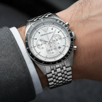 Emporio Armani Tazio AR6073 Silver Dial Black Bezel Watch