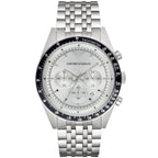 Emporio Armani Tazio AR6073 Silver Dial Black Bezel Watch