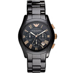 Emporio Armani Valente AR1410 Black Ceramic & Rose Gold Watch