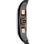 Emporio Armani Valente AR1410 Black Ceramic & Rose Gold Watch