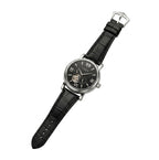 Luxury Skeleton Dial Automatic Watch – Nautilus-Inspired Design, Black Dial, Stainless Steel Case & Black Leather Strap