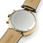 Michael Kors Parker MK2280 Gold-Tone Watch with Navy Blue Leather Strap