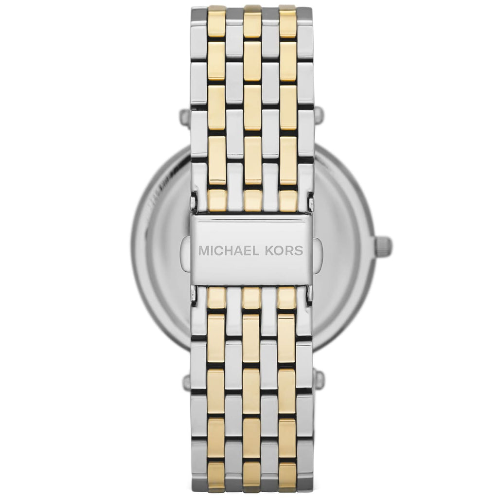 Michael Kors Darci MK3215 Two-Tone Watch with Silver Sunray Dial and Crystal Bezel