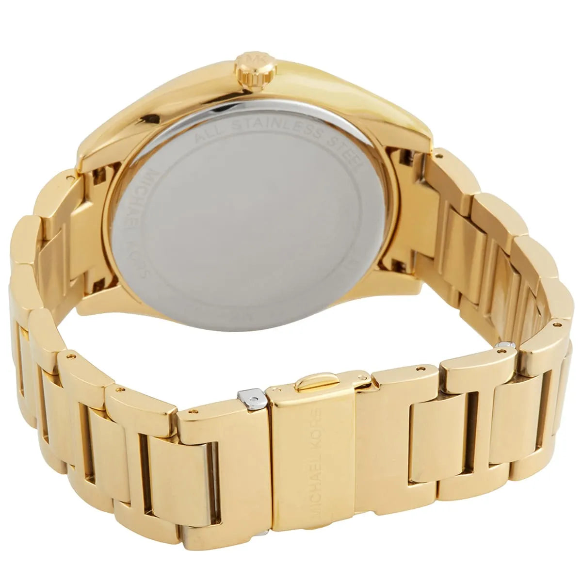Michael Kors Runway MK7088 Gold-Tone Watch with Oversized MK Logo Dial