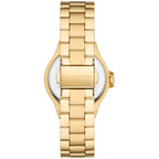 Michael Kors Lennox MK7278 Gold-Tone Watch with Crystal Bezel and Silver Dial