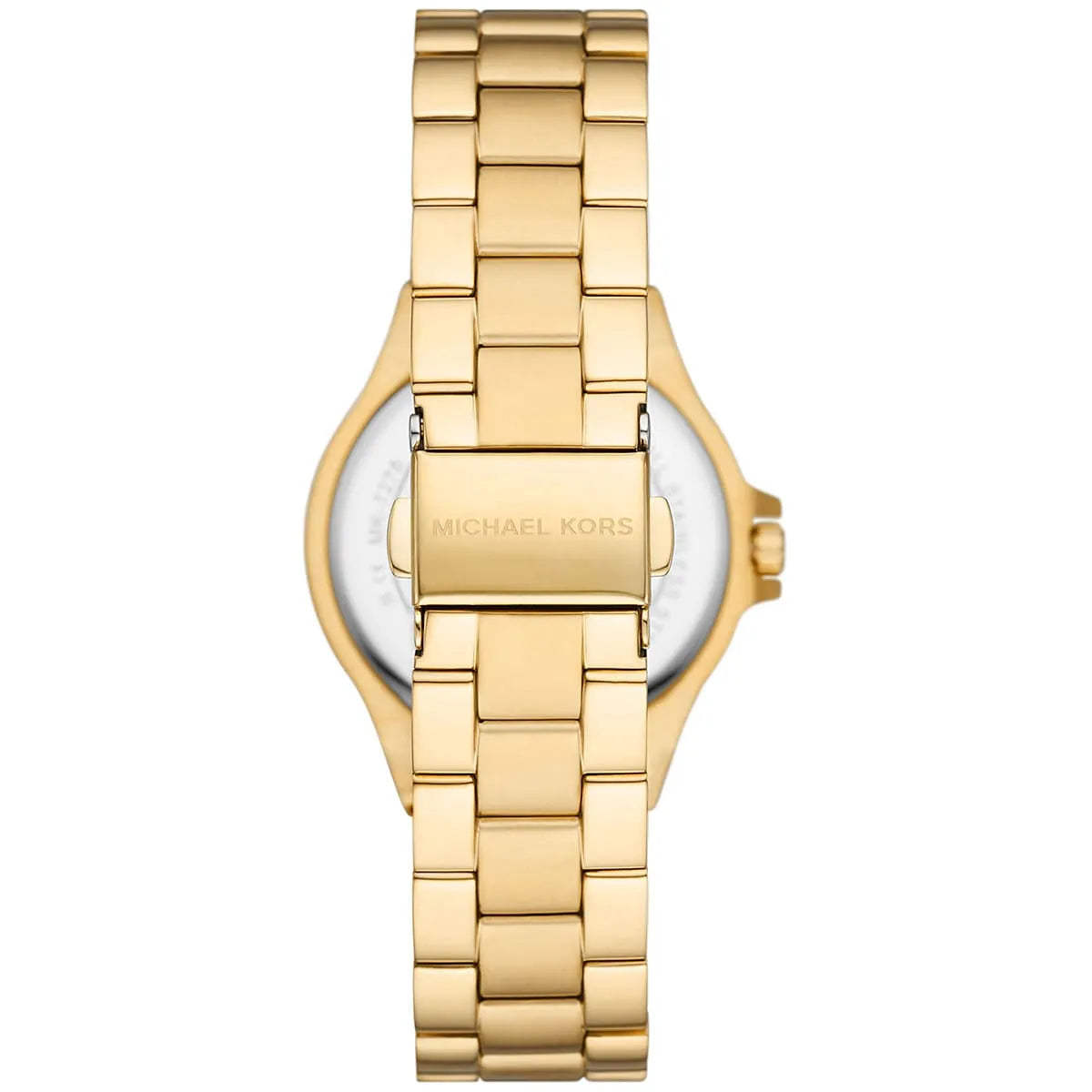 Michael Kors Lennox MK7278 Gold-Tone Watch with Crystal Bezel and Silver Dial