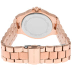 Michael Kors Lennox MK7279 Rose Gold Watch with Crystal Bezel and Silver Dial