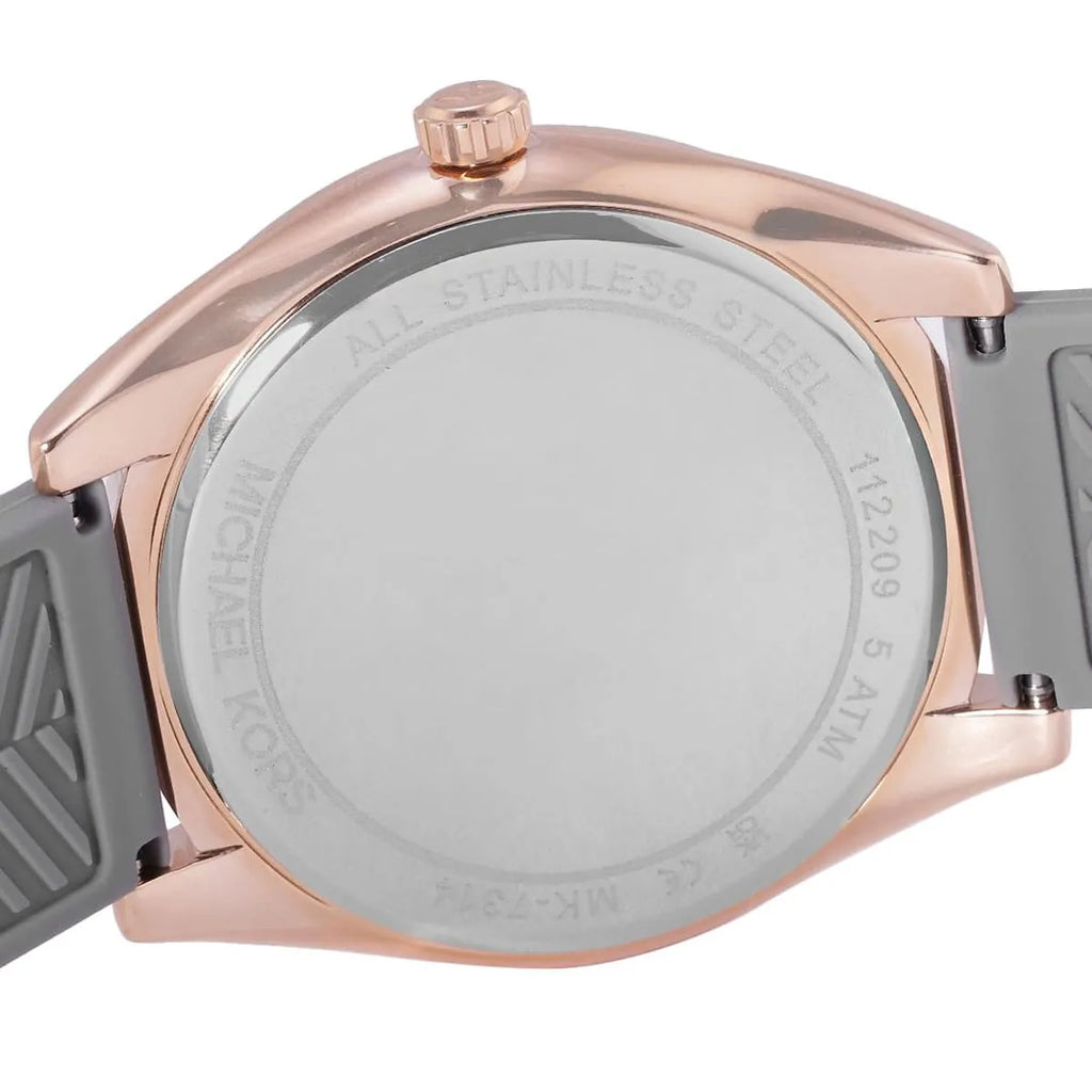 Michael Kors Janelle MK7314 Rose Gold Watch with Grey Silicone Strap