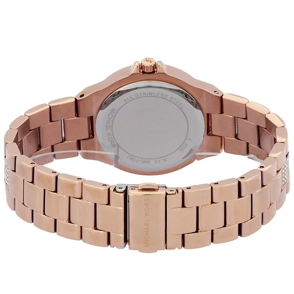 Michael Kors Lennox MK7362 Rose Gold Watch with Pavé Crystal Bracelet