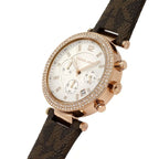 Michael Kors Parker MK6917 Rose Gold Watch with Brown MK Logo Strap