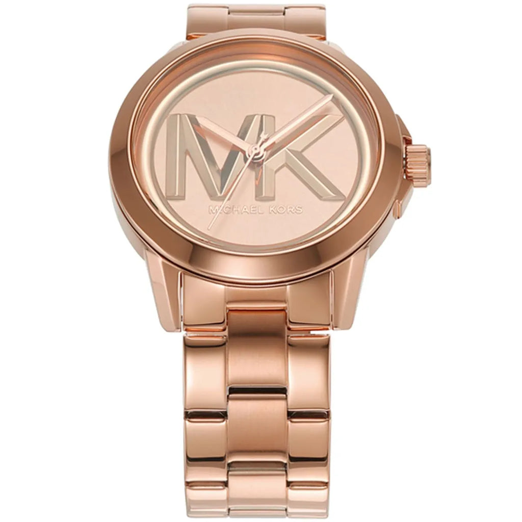 Michael Kors Brynn MK7318 Rose Gold Watch with Oversized MK Logo Dial