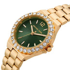 Michael Kors Lennox MK7395 Gold-Tone Watch with Emerald Green Dial