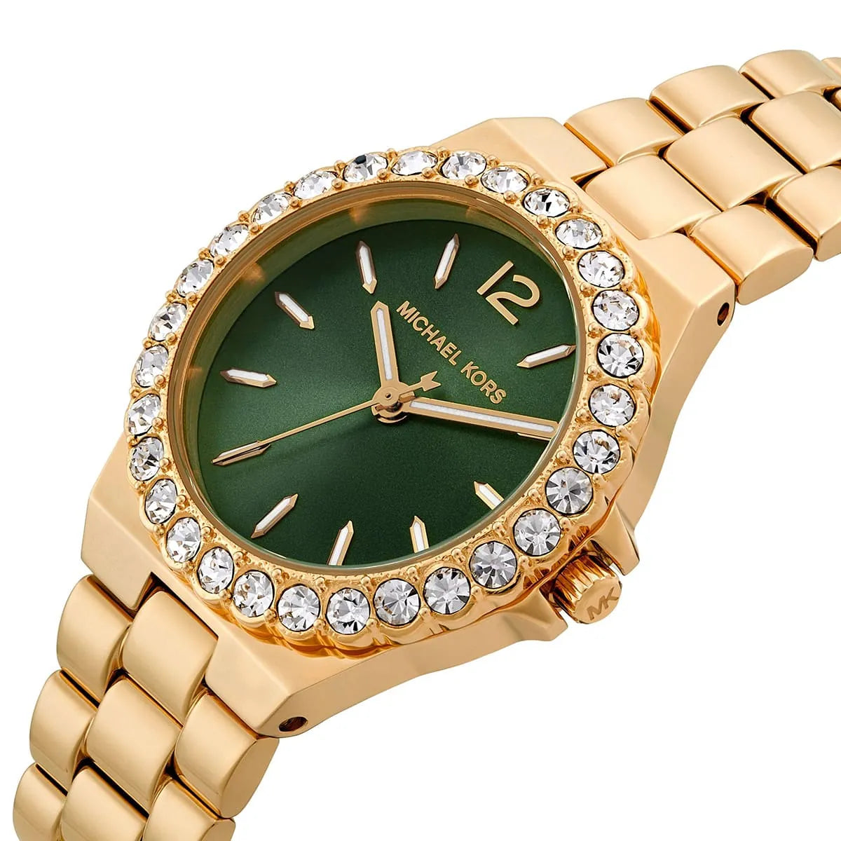 Michael Kors Lennox MK7395 Gold-Tone Watch with Emerald Green Dial