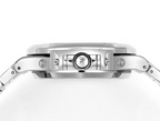 Luxury Nautilus-Style Stainless Steel Watch – Aqua Blue Dial, Multi-Function Display