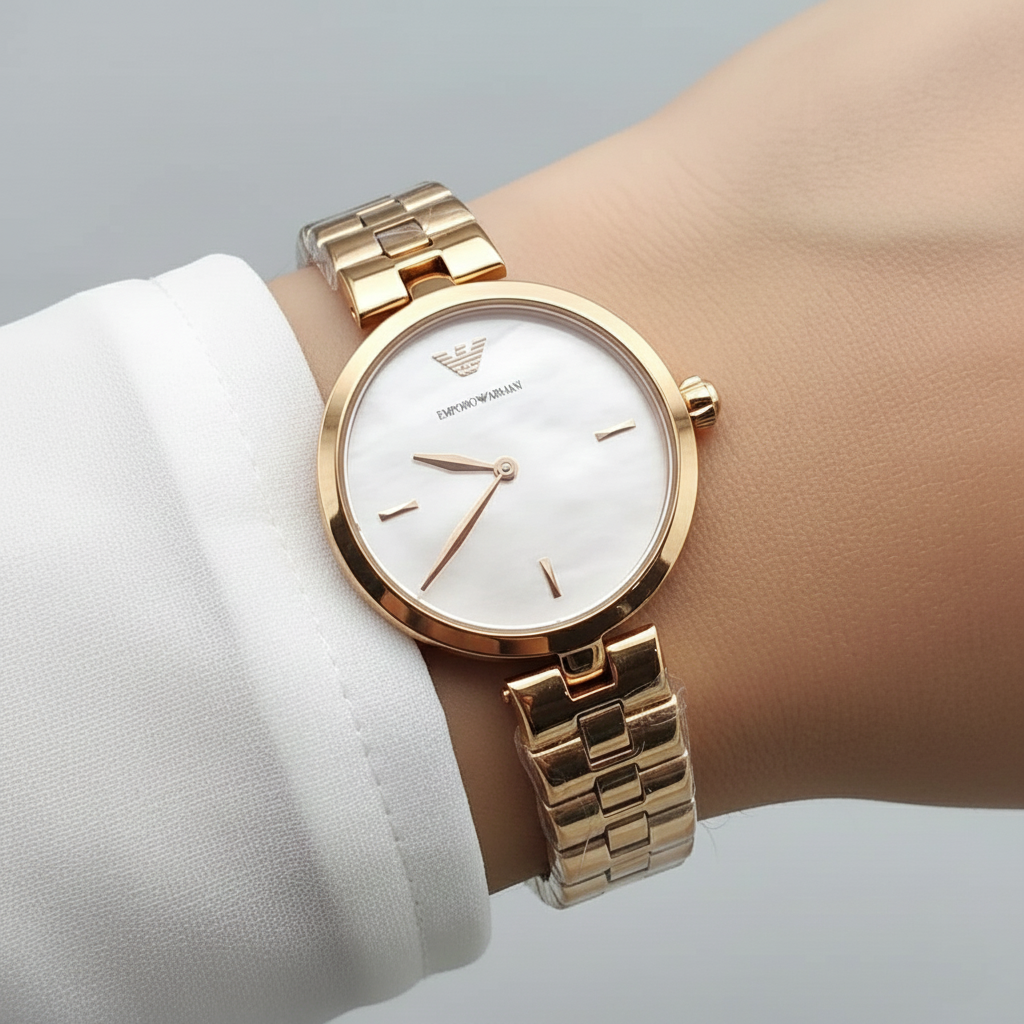 Emporio Armani Arianna AR11196 Rose Gold Mother of Pearl Dial Watch