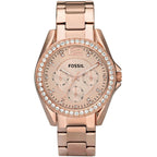 Fossil Riley ES2811 Multi-Function All Rose Gold-Tone Stainless Steel Women's Watch