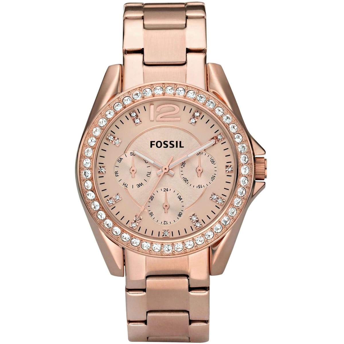 Fossil Riley ES2811 Multi-Function All Rose Gold-Tone Stainless Steel Women's Watch