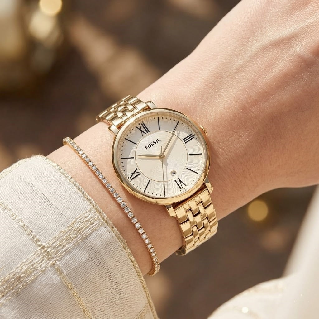Fossil Jacqueline ES3434 Three-Hand Gold-Tone Stainless Steel Women's Watch