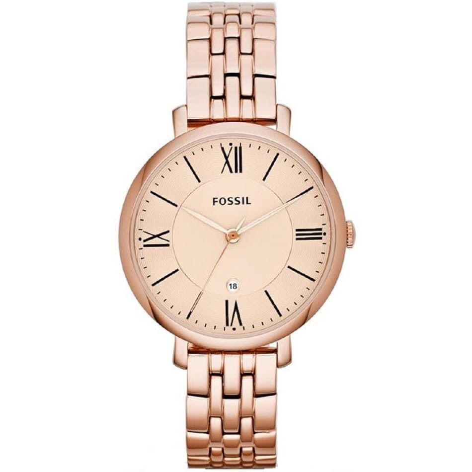 Fossil Jacqueline ES3435 Three-Hand Rose Gold-Tone Stainless Steel Women's Watch