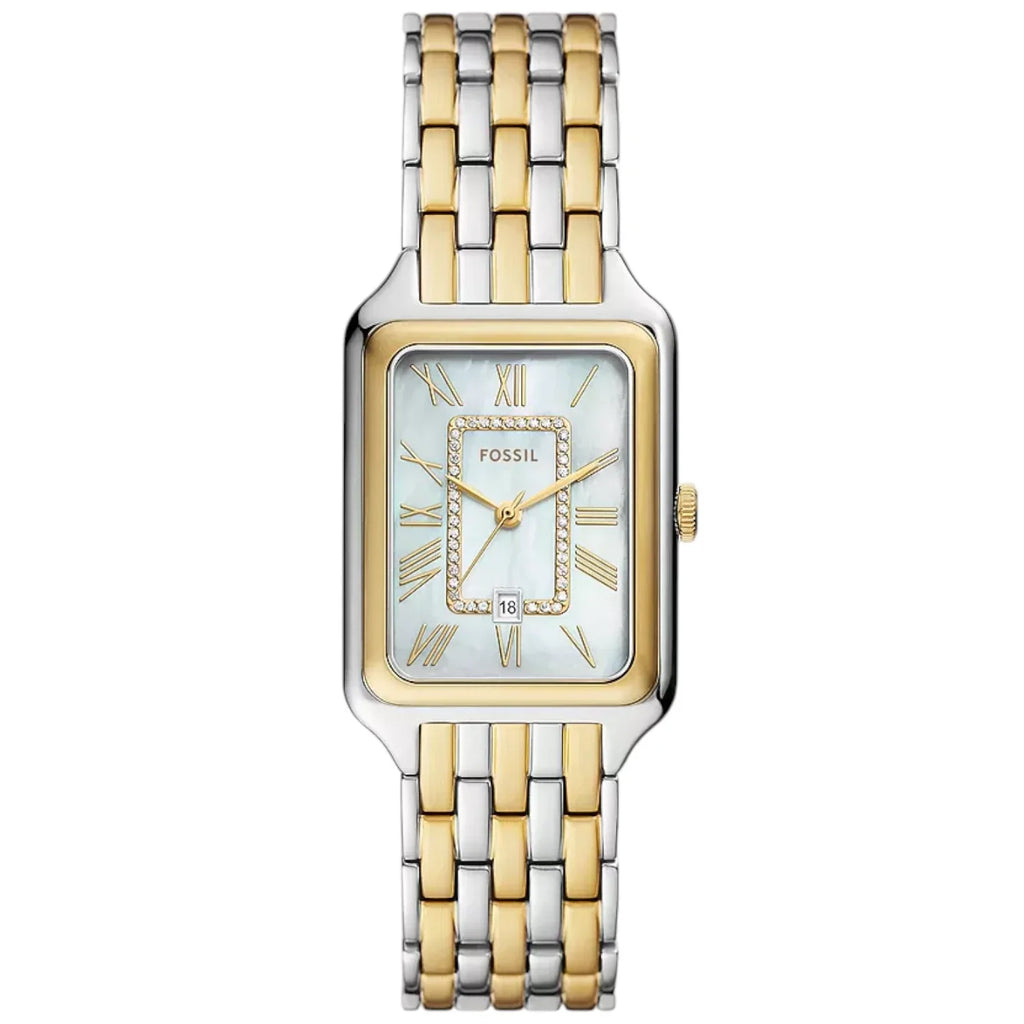 Fossil Raquel ES5305 Three-Hand Mother of Pearl Two-Tone Stainless Steel Women's Watch
