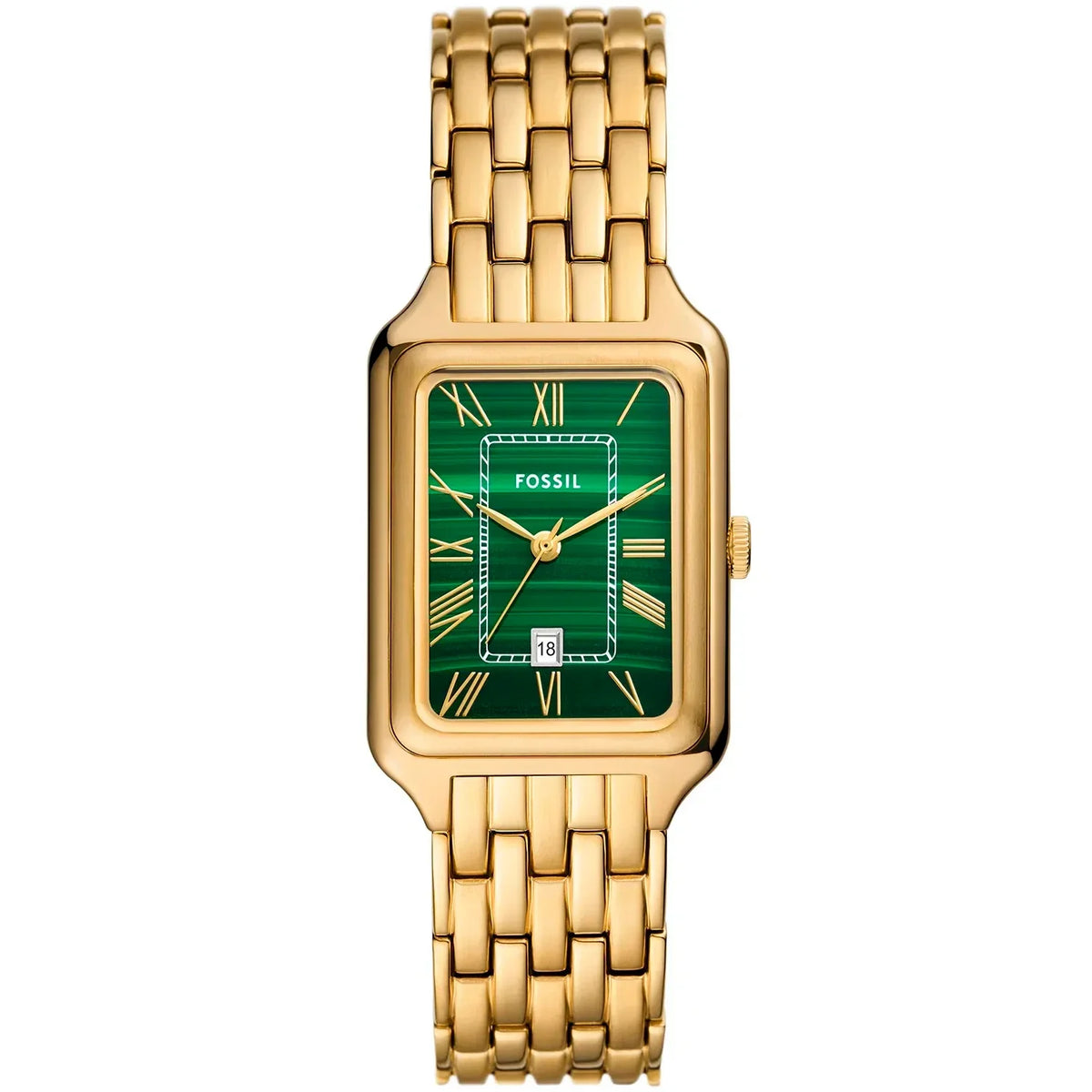 Fossil Raquel ES5341 Three-Hand Green Dial Gold-Tone Stainless Steel Women's Watch