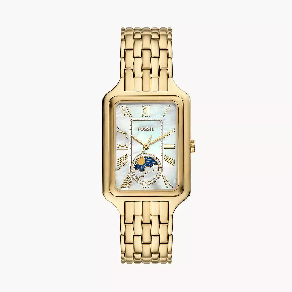 Fossil Raquel ES5398 Sun & Moon Mother of Pearl Gold-Tone Stainless Steel Women's Watch