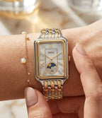 Fossil Raquel ES5399 Sun & Moon Mother of Pearl Two-Tone Stainless Steel Women's Watch