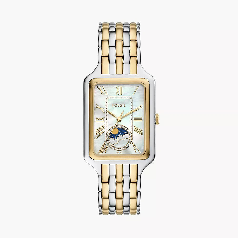 Fossil Raquel ES5399 Sun & Moon Mother of Pearl Two-Tone Stainless Steel Women's Watch