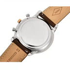 Fossil Neutra FS5408 Men’s Analog Watch – 44mm Grey Dial with Brown Leather Strap