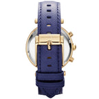 Michael Kors Parker MK2280 Gold-Tone Watch with Navy Blue Leather Strap