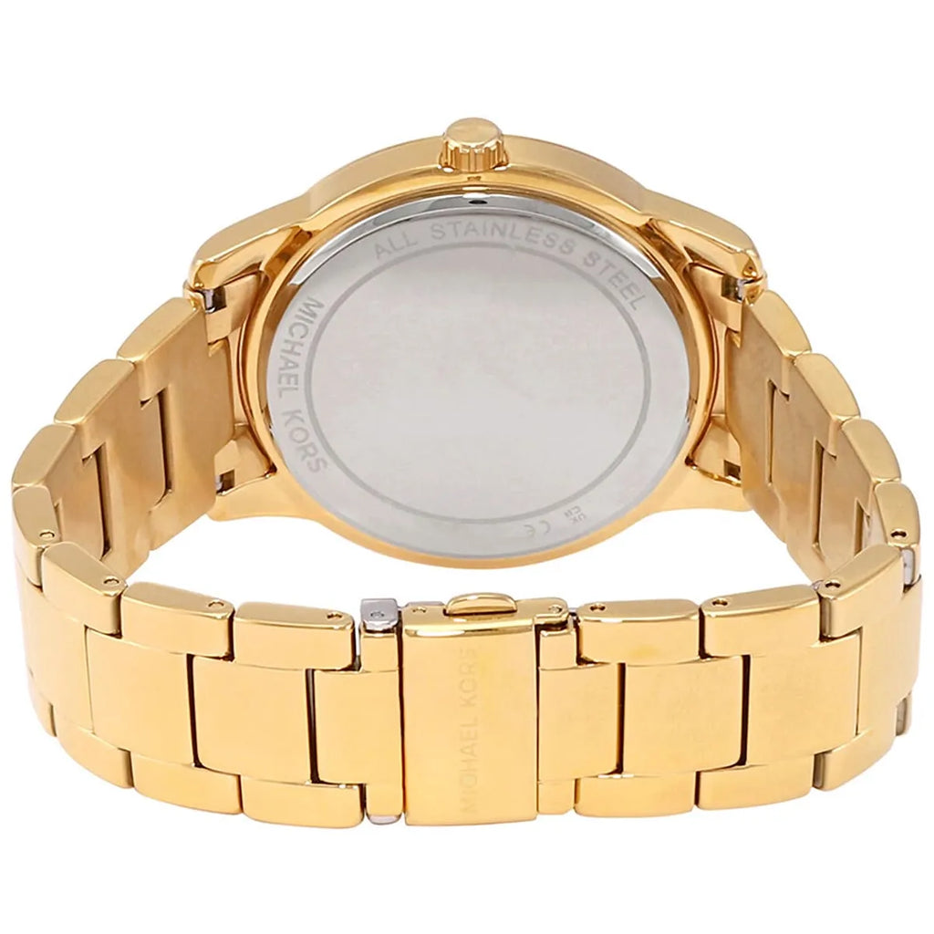 Michael Kors Tibby MK6879 Gold-Tone Watch with Crystal Bezel and MK Logo Dial
