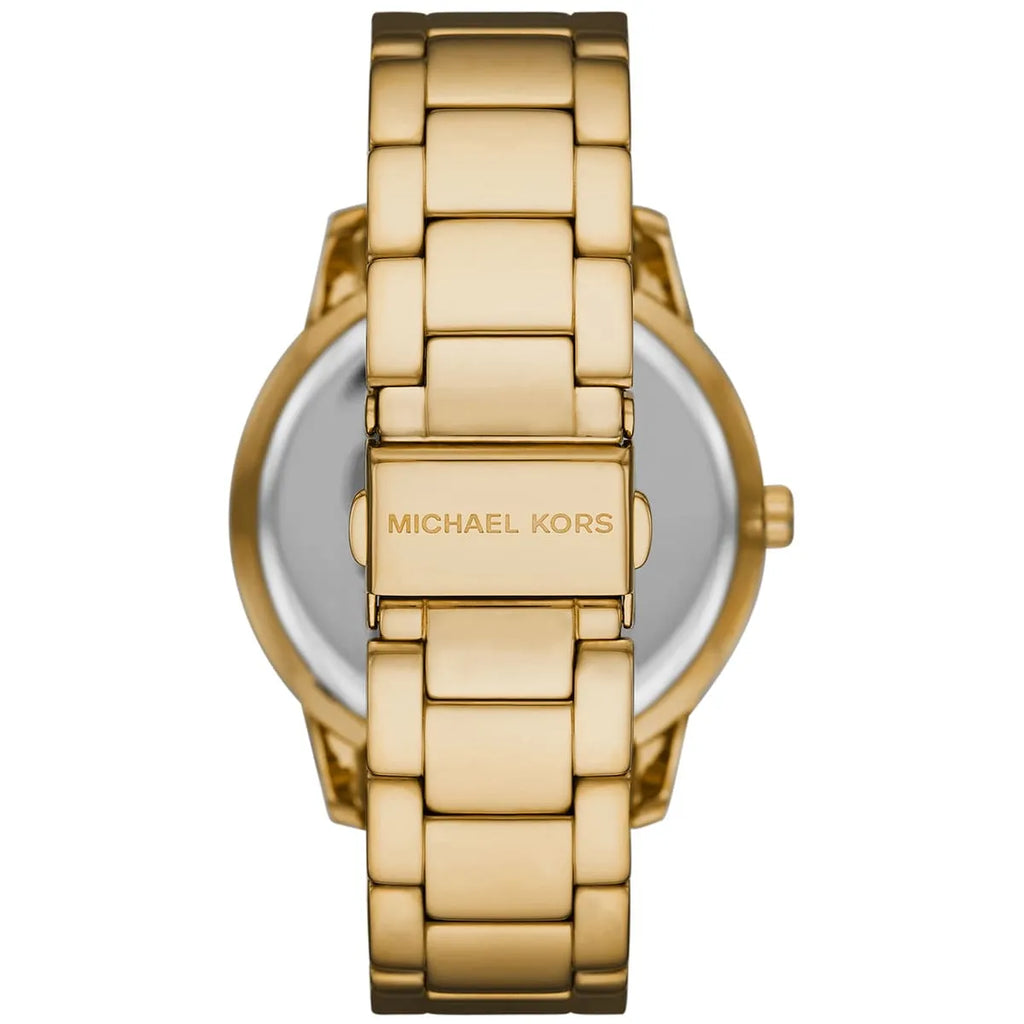 Michael Kors Tibby MK6879 Gold-Tone Watch with Crystal Bezel and MK Logo Dial